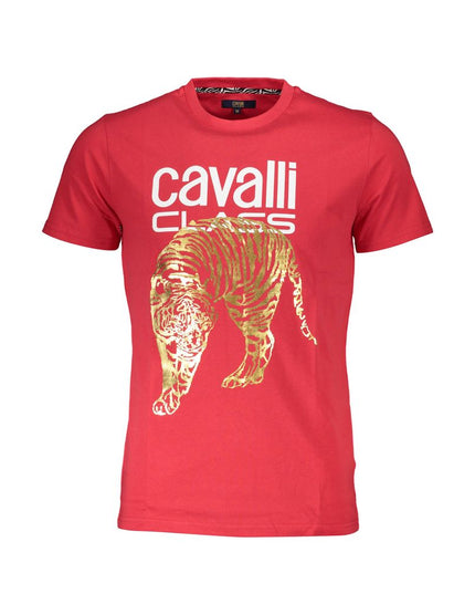 Cavalli Class Red Cotton Men T-Shirt