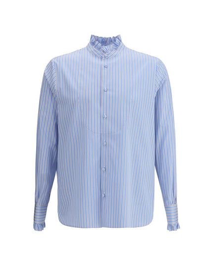 Valentino Light Blue Cotton Pattern Shirt