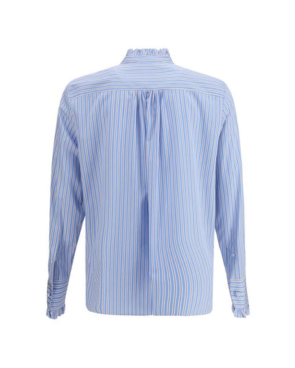 Valentino Light Blue Cotton Pattern Shirt