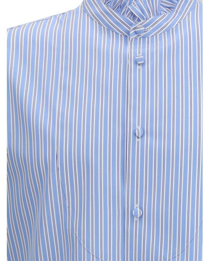 Valentino Light Blue Cotton Pattern Shirt