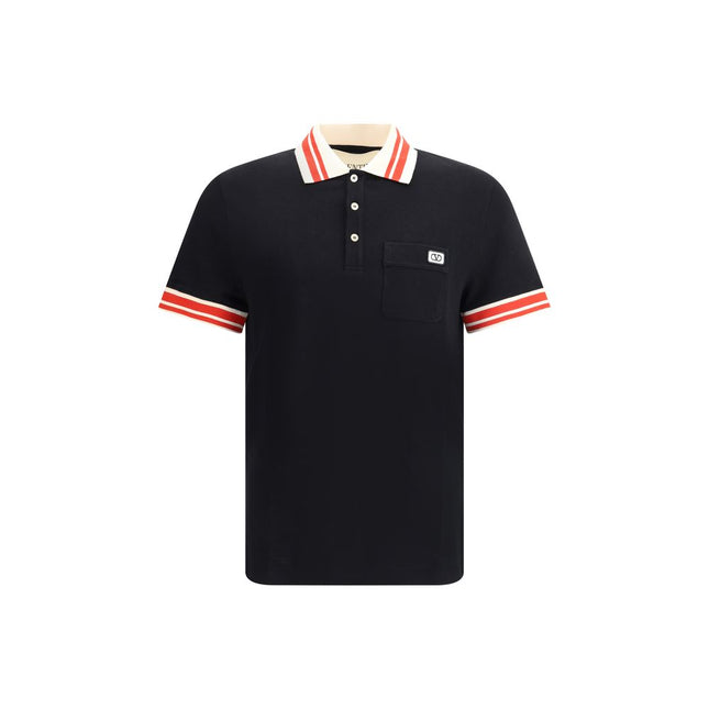 Valentino Black Cotton Polo Shirt