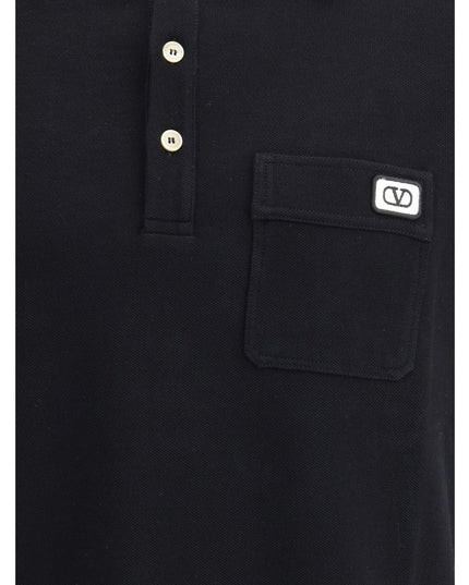 Valentino Black Cotton Polo Shirt