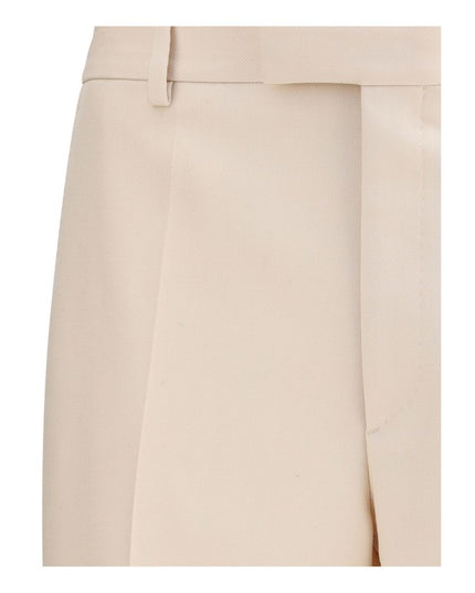 Valentino Cream Fleece Wool Dress Pants