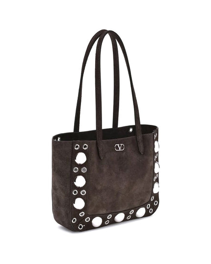 Valentino Garavani Brown Calf Leather Bos Taurus Shoulder Bag