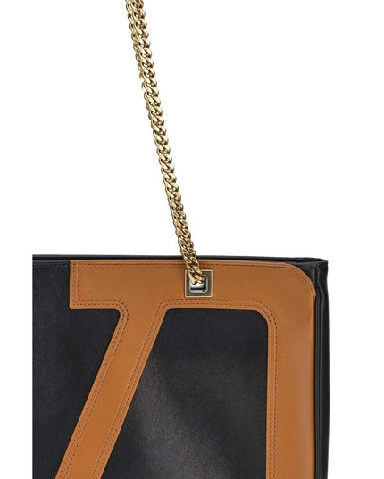 Valentino Garavani Black Calf Leather Bos Taurus Shoulder Bag