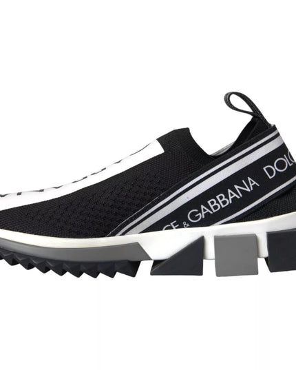 Dolce & Gabbana Black White Slip On Sorrento Sneakers Shoes