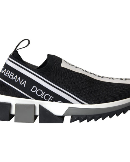 Dolce & Gabbana Black White Slip On Sorrento Sneakers Shoes