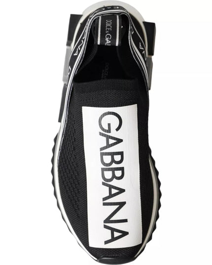 Dolce & Gabbana Black White Slip On Sorrento Sneakers Shoes