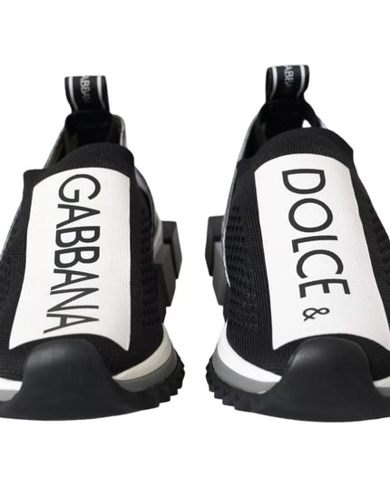 Dolce & Gabbana Black White Slip On Sorrento Sneakers Shoes