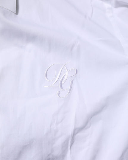 Dolce & Gabbana White Cotton GOLD Long Sleeves Formal Shirt