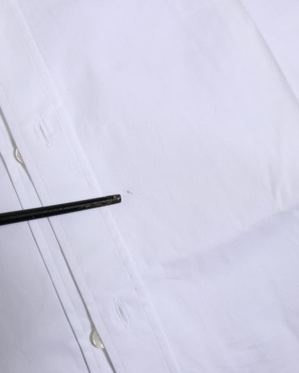 Dolce & Gabbana White Cotton GOLD Long Sleeves Formal Shirt