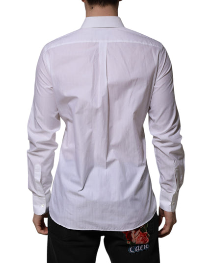 Dolce & Gabbana White Cotton MARTINI Long Sleeve Formal Shirt