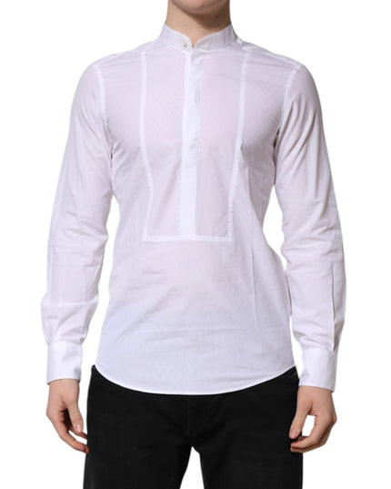 Dolce & Gabbana White Cotton Slim Long Sleeves Formal Shirt