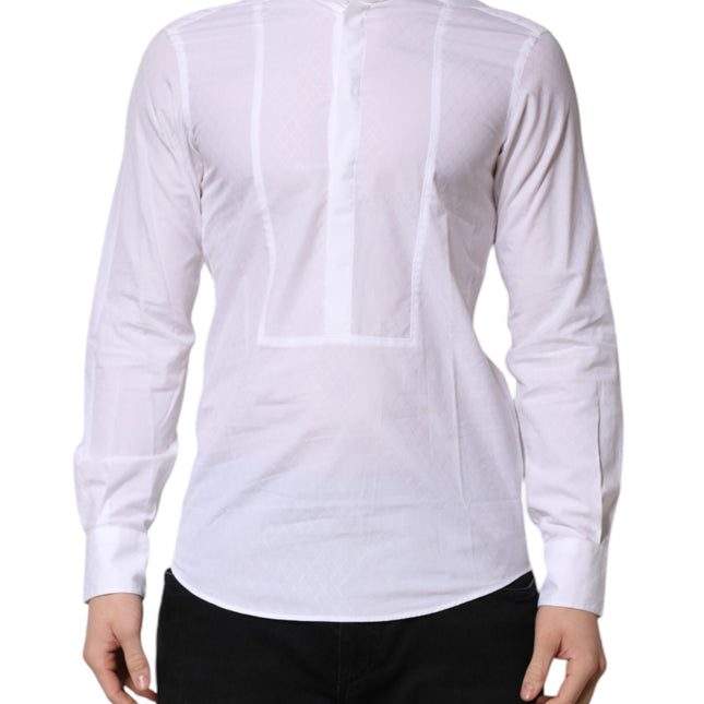 Dolce & Gabbana White Cotton Slim Long Sleeves Formal Shirt