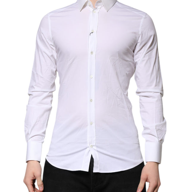 Dolce & Gabbana White GOLD Long Sleeves Dress Formal Shirt