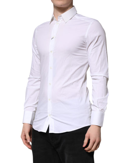 Dolce & Gabbana White GOLD Long Sleeves Dress Formal Shirt