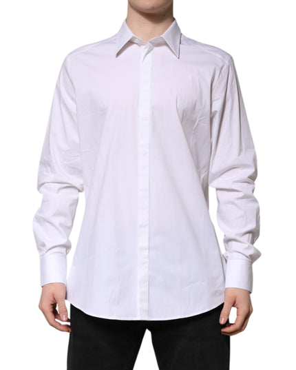 Dolce & Gabbana White MARTINI Long Sleeve Dress Formal Shirt