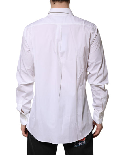 Dolce & Gabbana White MARTINI Long Sleeve Dress Formal Shirt