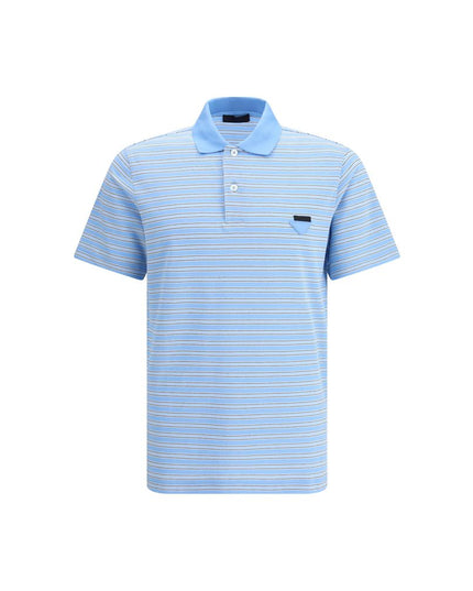Prada Light Blue Cotton Polo Shirt