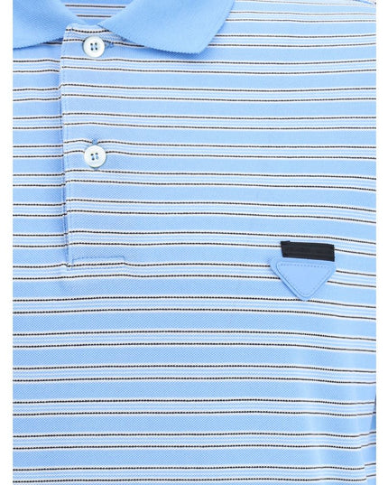 Prada Light Blue Cotton Polo Shirt