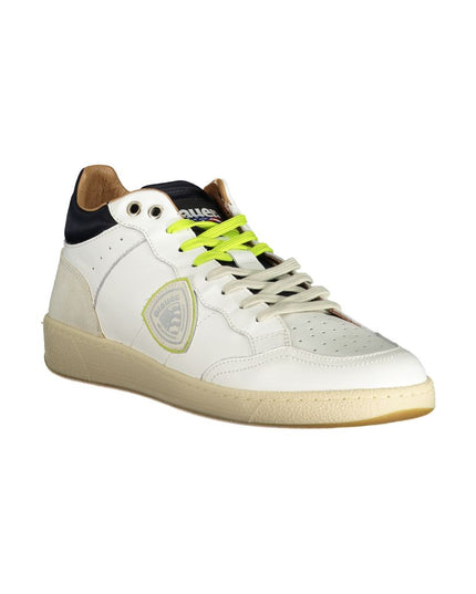 Blauer White Leather Men Sneaker