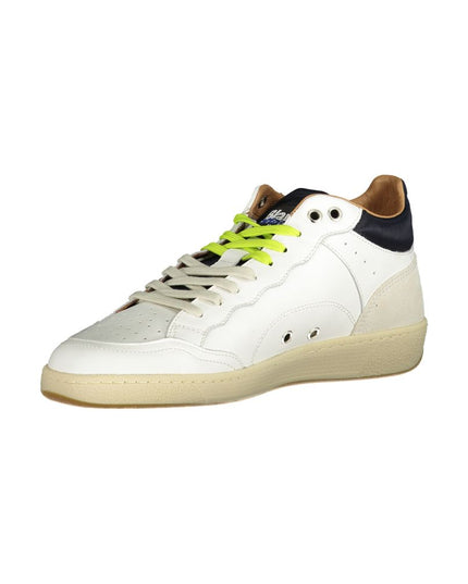 Blauer White Leather Men Sneaker