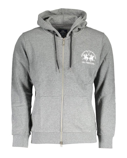 La Martina Gray Cotton Men Sweater