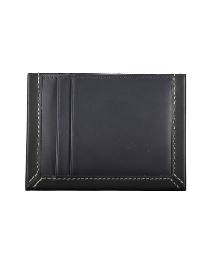 Tommy Hilfiger Sleek Blue Leather Card Holder with Contrast Detail