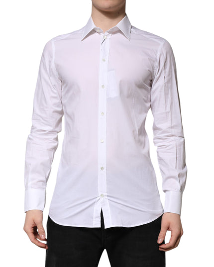 Dolce & Gabbana White GOLD Long Sleeves Dress Formal Shirt