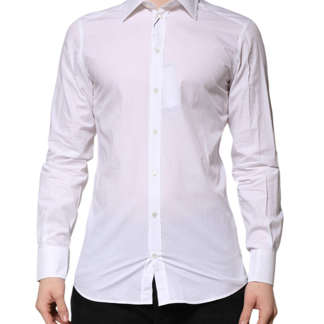 Dolce & Gabbana White GOLD Long Sleeves Dress Formal Shirt