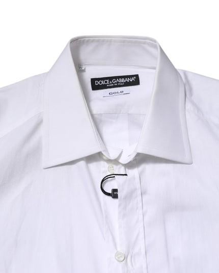 Dolce & Gabbana White GOLD Long Sleeves Dress Formal Shirt
