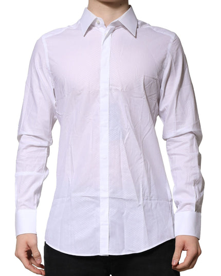 Dolce & Gabbana White MARTINI Long Sleeve Dress Formal Shirt