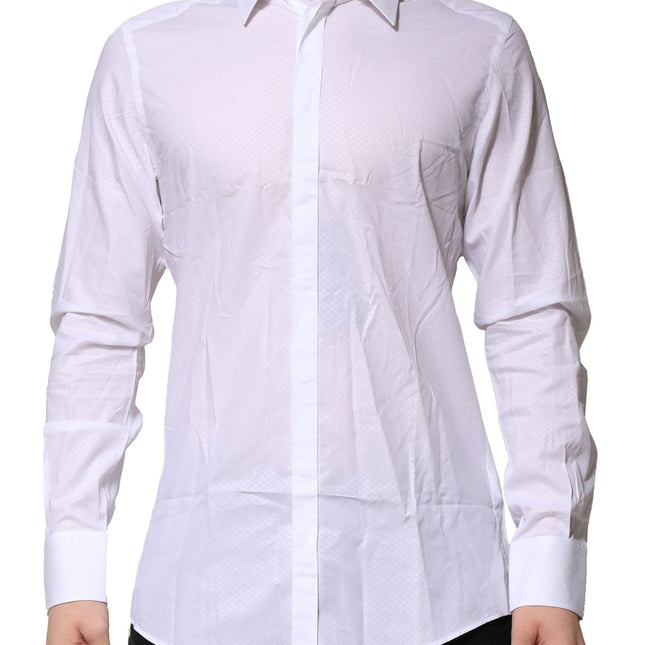 Dolce & Gabbana White MARTINI Long Sleeve Dress Formal Shirt