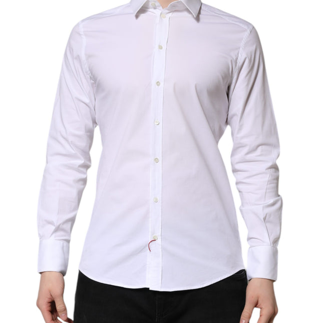 Dolce & Gabbana White GOLD Long Sleeve Dress Formal Shirt