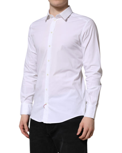 Dolce & Gabbana White GOLD Long Sleeve Dress Formal Shirt