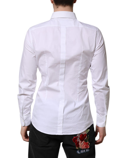 Dolce & Gabbana White GOLD Long Sleeve Dress Formal Shirt
