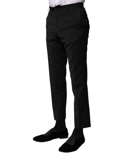 Dolce & Gabbana Black Wool Formal Men Cropped Pants