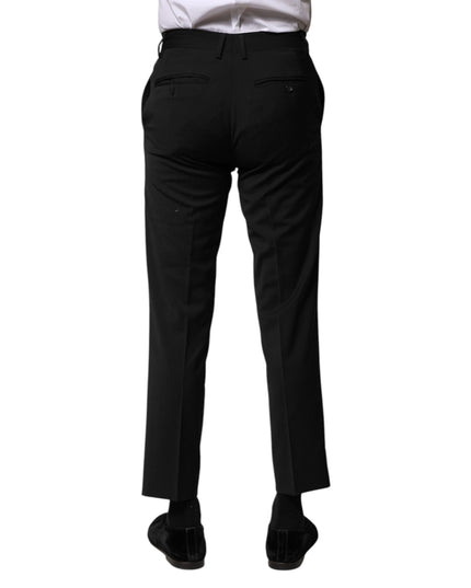 Dolce & Gabbana Black Wool Formal Men Cropped Pants