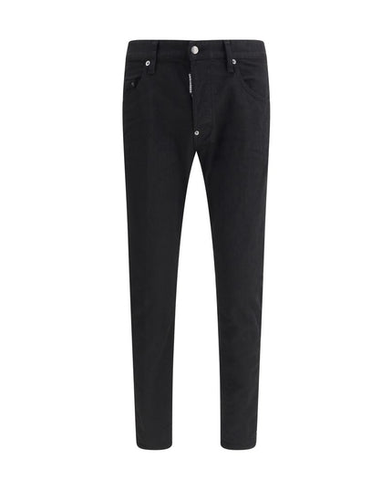 Dsquared² Black Cotton Straight-Leg Jeans