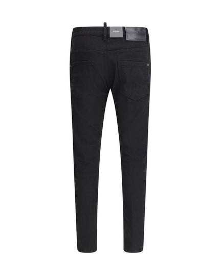 Dsquared² Black Cotton Straight-Leg Jeans