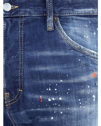 Dsquared² Blue Cotton Slim Fit Jeans
