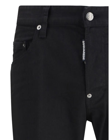 Dsquared² Black Cotton Straight-Leg Jeans