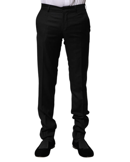 Dolce & Gabbana Black Wool Formal Men Slim Pants