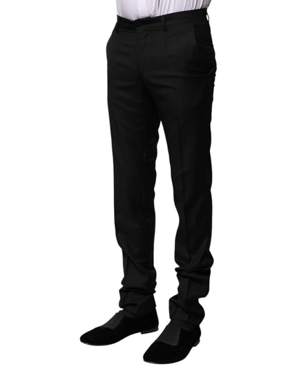 Dolce & Gabbana Black Wool Formal Men Slim Pants