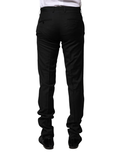 Dolce & Gabbana Black Wool Formal Men Slim Pants
