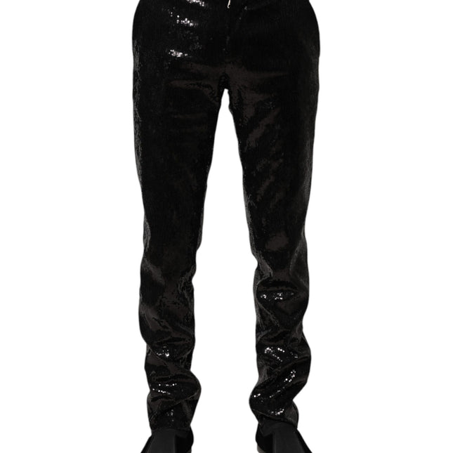 Dolce & Gabbana Black Sequined Embellishment Pants