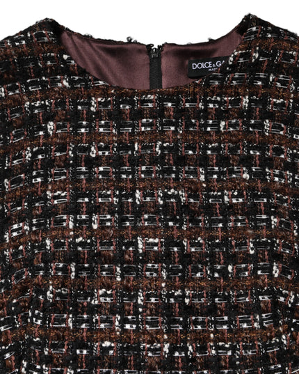 Dolce & Gabbana Multicolor Sleeveless Mini Tweed A-line Dress