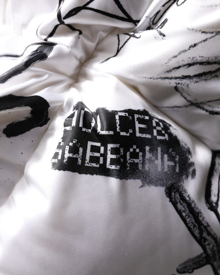 Dolce & Gabbana White Polyester Printed Hood Quilted Hat