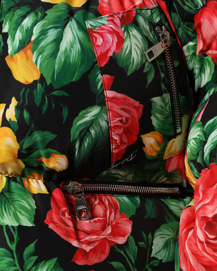 Dolce & Gabbana Multicolor Floral Puffer Hooded Jacket