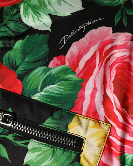 Dolce & Gabbana Multicolor Floral Puffer Hooded Jacket